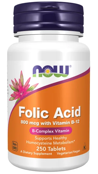 NOW Folic Acid 800mcg 250 tab.