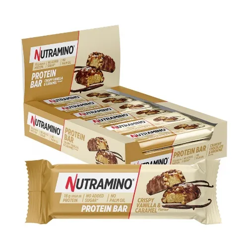 Nutramino Proteino Batonėliai 12 x 55g  skonis - Vanilės su karamele