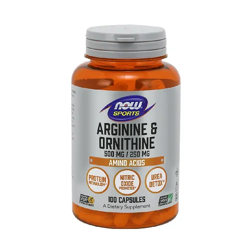 NOW Arginine &amp; Ornithine 100 Veg. Capsules