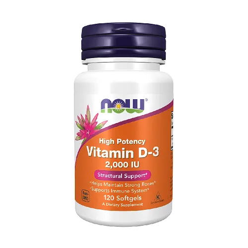 NOW Vitamin D-3 2000 IU High Potency 120 Soft Gels