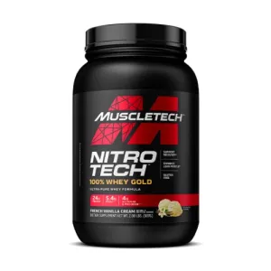 MuscleTech Nitro Tech 100% Whey Gold 908g skonis - Sausainių su kremu