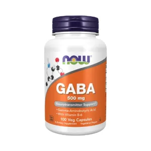 NOW GABA 500mg 100 Veg. Capsules (ĮLENKTAS BUTELIUKAS)