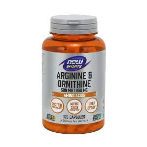 NOW Arginine &amp; Ornithine 100 Veg. Capsules